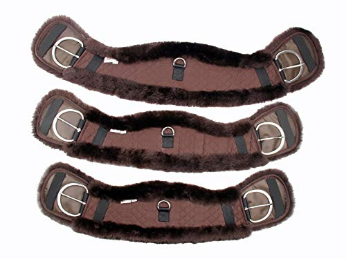 Merauno® Cinturón de lana de cordero Western para silla de montar, de lana de cordero merino de calidad, forma anatómica cóncava, Color: natural, negro, marrón, antracita