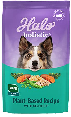 Halo Holistic Vegan Dog Food, Plant-Based Recipe with Kelp, Dry Dog Food, Complete Digestive Health, Kibble for Adult Dogs, 21 lb Bag