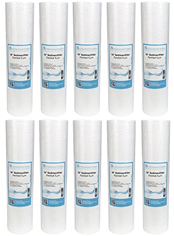 10x Trinkwasserladen 10' Zoll Sediment Wasserfilterkartuschen für Umkehrosmose, Hauswasseranlagen, Brunnenwasser & Partikelfiltration – 5 Micron, Weiß