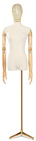 GXFWJD Schneiderpuppe weiblich Schneiderbüste mit Abnehmbarem Arm Damenbüste Büste Torso mit Leinenbezug höhenverstellbar Metal Sockel für Kostümbildner Boutiquen (Size : C)