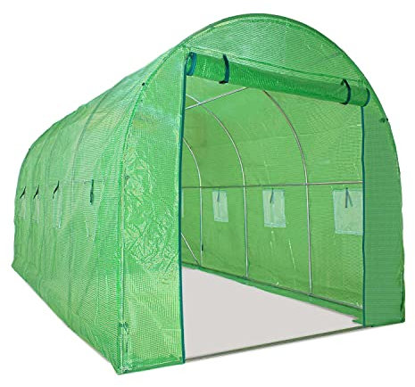 Serra da coltivazione 2.5x4 M serra da giardino con struttura a tunnel in acciaio zincato e copertura in PE retinato. Greenhouse da 10mq 250x400x190cm