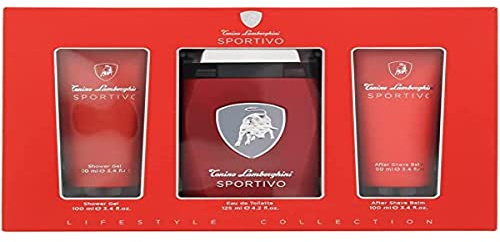 Lamborghini Sportivo Set Regalo 3 Pezzi: Eau De Toilette 125ml - Gel Doccia 100ml - Balsamo Dopobarba 100ml