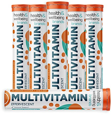 Effervescent Multivitamins - High Strength Multivitamin Tablets - Complete One a Day Supplements for Men & Women - 20 Per Tube (Pack of 6)