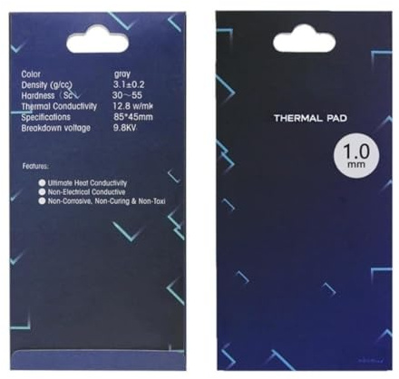 1 one enjoy Thermal Pad 12.8 W/mK, 85x45mm, Non Conductive Heat Resistance High Temperature Resistance, Silicone Thermal Pads for Laptop Heatsink/GPU/CPU/LED Cooler (1mm)