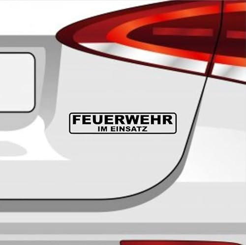 Feuerwehr im Einsatz Aufkleber Sticker Rahmen Hinweis Achtung Fire Save Farbe: Rot 20x4cm