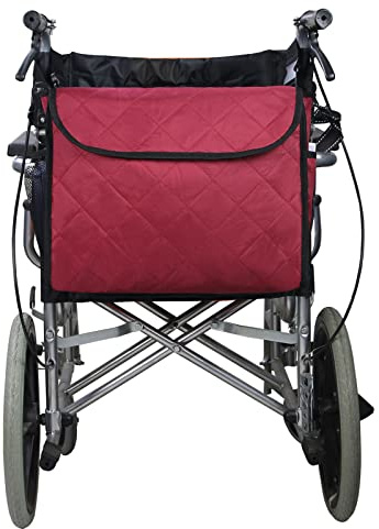 Mochila para silla de ruedas,bolsa para silla de ruedas,6 colores, accesorio grande para colgar en la espalda, ligera,organizadores de almacenamiento para sillas de ruedas para caminantes(rojo)