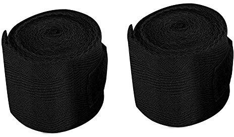 KIMISS 2PCS Set 2,5 M Baumwolle, Bandagen für Boxen Kickboxen Atadura Box Bandage Hand Muay Thai (Schwarz) (Schwarz)