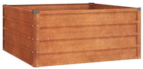 vidaXL Hochbeet, Hochbeet für Garten Balkon Terrasse, Kräuterhochbeet zum Selber Bauen, Gemüsebeet Pflanzkübel aus Metall, Grau Cortenstahl