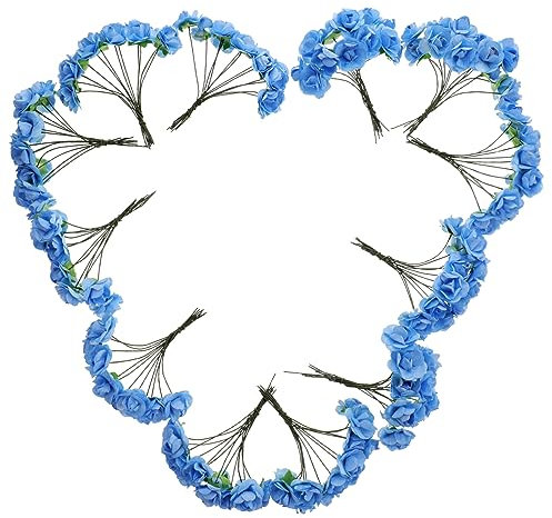 Zerodeko 144st Künstliche Papierblume Dekorationen Für Partytische Gefälschte Rosen Blumen Kuchendekoration Künstliche Blumenstütze Realistische Blumensträuße Braut Getrocknete Blumen Kranz