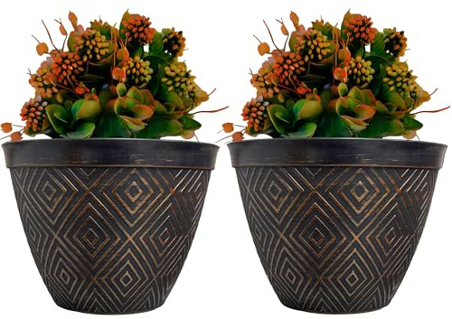 SG Traders Plant Pot Set - Stylish Planters for Outdoor Gardening - Versatile Garden Planters for Home, Large Plant Pots Ideal for Houseplants, Premium Pots and Planter for Garden Décor (Pack of 2)