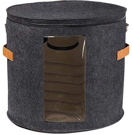 Naqqios CABTRA Voyage Pour Chapeaux, Boîte À Chapeaux Ronde 43 Cm X 50 Cm, Grande Boîte À Chapeaux Avec Rangement, Étui Voyage Avec Housse Anti-poussière, Rangement Pour Boîtes À Chapeaux
