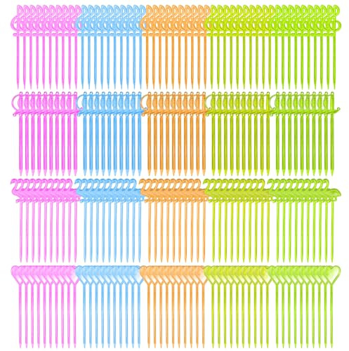 200 Colorful Plastic Fruit Picks - Reusable Party Toothpicks & Cocktail Skewers (Various Styles)