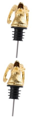 Alipis 2pcs Quality Material Animal Wine Pourer Unique Antelope Head Design Wine Bottle Stopper for Bar Restaurant
