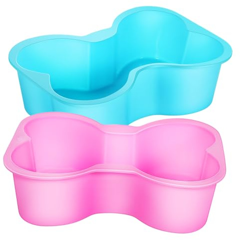 LABRIMP 2Stücke Silikon Kuchenform Knochenform für Hundekuchen Backform für Hundegeburtstag Leckerli und Hundekekse