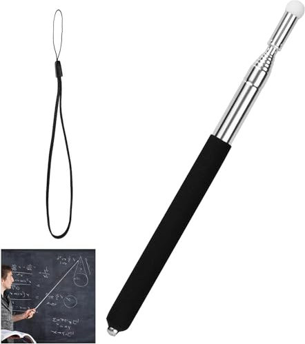 Puntero de aula, puntero extensible, puntero telescópico extensible a 100 cm, con cordón, puntero de enseñanza, para profesores, pizarra, puntero de pizarra, puntero,1 pieza