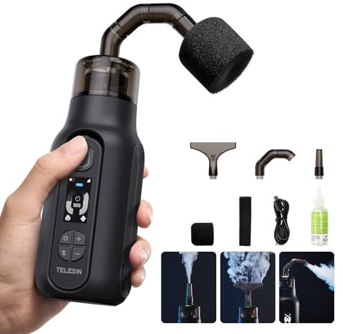 TELESIN C40 Portable Smoke Machine with Remote Control, 40W Handheld Fog Machine, Mini Smoke Machine for Photography, Weddings, Parties, Stage Effects – Compact, Dry Ice Effect, Customizable Modes