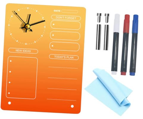 Cabilock 1satz Acryl-memo-board Mit Uhr Transparentes Desktop-planungstool Für Optimale Tagesorganisation Für Büro Und Zuhause Mit Vielseitiger Nutzung Als Notiz Und Planungstafel