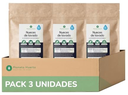 PLANETA HUERTO | Pack 3x Nueces de Lavado 700g Detergente Ecológico 100% Natural y Biodegradable | 180 Lavados por Bolsa | Ideal para Bebés y Personas con Alergias