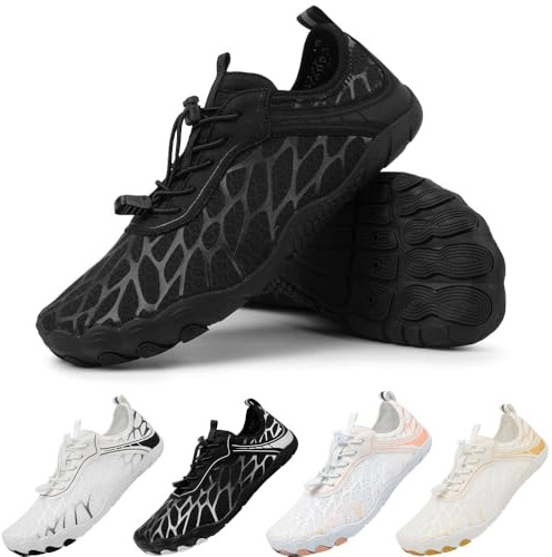 Scarpe Barefoot Uomo Scarpe da Scoglio Donna Barefoot Shoes Scarpe da Acqua Scarpe da Surf Minimaliste Traspirante Yoga Sport Outdoor 42 Unisex Nero