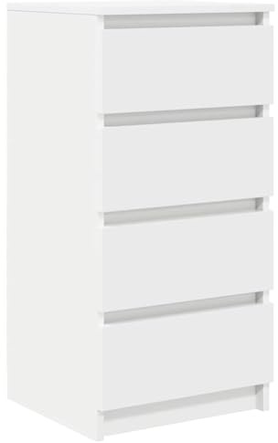 vidaXL Sideboard Weiß 37,5x35x76 cm Holzwerkstoff, Kommode, Schrank, Flurschrank, Anrichte, Küchenschrank, Wohnzimmerschrank, Wohnzimmermöbel