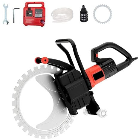WDDEYYDS Ring Concrete Saw, 8900W Concrete Saw, Brushless Electric Wall Grooving Cutting Machine Chaser, With Water Fed Dust Suppression for Slotting Brick Granite Marble Concrete Gro,110V-410mm