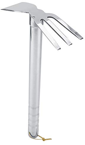 Leapiture Mini râteau en Acier, Manche en Caoutchouc, Griffe Courte, cultivateur, Outil de Jardin, houe et râteau de Jardin combinés pour la Plantation et Le labourage