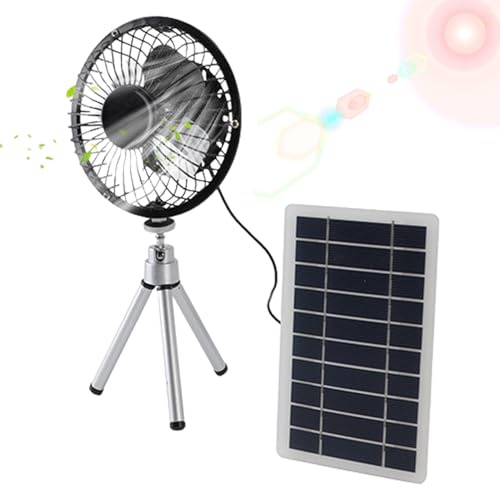 Soldriven campingfläkt – soldriven utomhusfläkt | USB-laddningspanel | lätt bärbar solaar | Sollar panel för campingtält utomhusaktiviteter resor och nödsituationer
