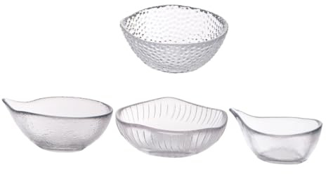 UTHCLO 4pièces Plats à Vinaigre Verre Petit Bol à Condiments Plat à Assaisonnement Bol à Tapas Mini à Sauce