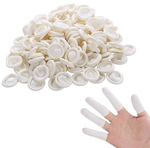 Paquete de 100 Cubiertas De Látex, protectores de dedos desechables de látex, protectores de dedos de goma antiestáticos para Aplicación Tópica, Arte del Clavo, Reparación Electrónica, Arte Del Clavo