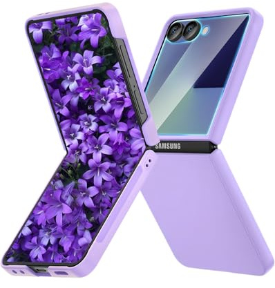 Compatible with Samsung Galaxy Z Flip 7 Fodral, Fullskydd Hard PC Slim Stöttåligt Skydd med Trådlös Laddning - Lila