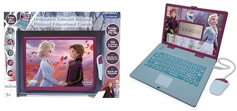 Lexibook Disney Frozen Die Eiskönigin 2 – Lerncomputer zweisprachig Französisch/Englisch – Spielzeug für Mädchen mit 124 Aktivitäten zum Lernen, Spaß und Klavierspielen – Blau/Violett, JC598FZi1LXB