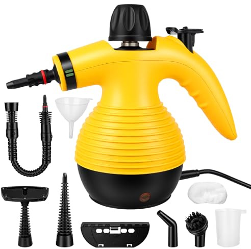 Handheld Steam Cleaner, Portable Steam Cleaners with 9 Accessories and 350ml Water Tank, Multi-Surface Stain Removal, Ideal for Home, Car, Sofa, Floors, and Windows