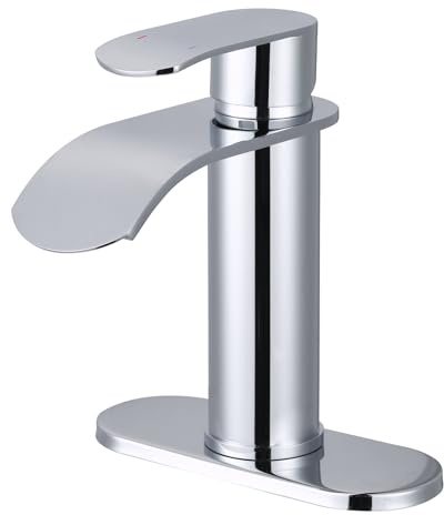 Waterfall Bathroom Faucet Chrome: WOWOW Modern Single Handle Bathroom Faucets for 1 or 3 Hole Bathroom Sink Faucet Mixer Tap Washbasin Faucet with Deck, Pop-up Drain and Supply Hoses