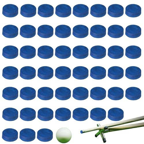 HuiLanYouSheng 50 Stück Billard-Queue-Spitzen aus Leder, 13 x 6 mm | Ersatzspitzen für kompatible Pool- und Snooker-Queues; Durchmesser und Befestigungsart vor der Reparatur prüfen.