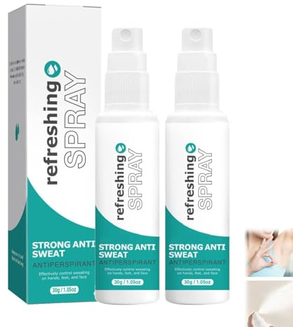 Antitranspirant Deo Spray gegen Starkes Schwitzen | Anti-Transpirant Deodorant Spray, Anti-Schweiß-Deo für Hände, Achseln und Kopf | Antitranspirant für Männer und Frauen mit Langzeitschutz (2PC)