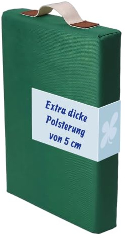 Relaxdays Kniekissen, Garten, Werkstatt, Yoga, weicher Schaumstoff, grün | HBT: 5 x 43 x 25 cm, Tragegriff, Kniehilfe
