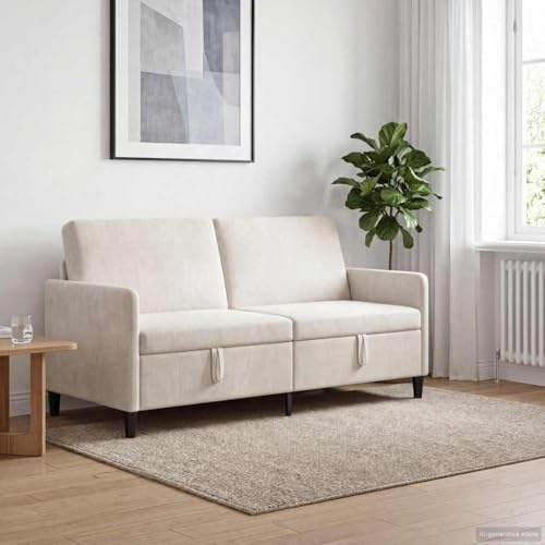 Ziaphsol soffa med förvaringsutrymme krämfärgad 172 x 78 x 87 cm polyesteröverdrag, modern hörnsoffa med sovfunktion, heminredning design, utdragbar, för vardagsrum och kontor, skandinavisk stil