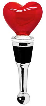 EDZARD Flaschenverschluss Herz für Champagner, Wein und Sekt, Höhe 10 cm, Muranoglas, Handarbeit