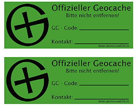 geo-versand 10 x Filmdosen Aufkleber Geocaching Stashnote Finderhinweis Sticker Dosen Micro