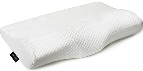 EPABO Almohada ortopédica de espuma viscoelástica para dormir, almohada cervical ergonómica para dolor de cuello, para dormir de lado, boca arriba y boca abajo, funda de almohada incluida (tamaño