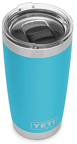 Yeti Rambler, Vakuum-Isolierbecher aus Edelstahl, ca. 600 ml, mit praktischem Magnet-Schiebedeckel Reef Blue