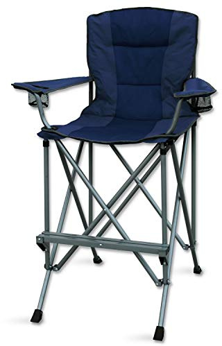 RMS Extra Tall Folding Chair - 31 Seat Height Director Chair for Camping, Home Patio and Sports - Portable and Collapsible with Footrest and Carrying Bag - Up to 300 lbs Weight Capacity (Blue)