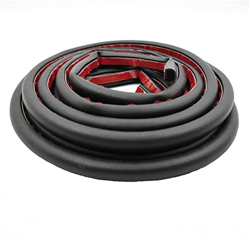 1x 5M Auto Tür Gummidichtung Gummiprofil D-förmig Türdichtung Autotür Kantenschutz (12x14mm) Schwarz
