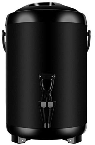 GHKWXUE Thermique Distributeur de Boissons Isolation Boisson rafraîchissante Distributeur Commercial Café thé au Lait Barrel 6L / 8L / 10L / 12L en Acier Inoxydable (Noir) for Les réunions familiales