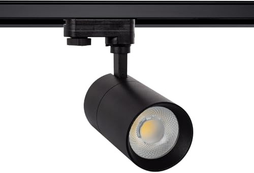 LEDKIA 3 Phasenstromschienen LED Strahler 20W Dimmbar Mallet Schwarz 5000K
