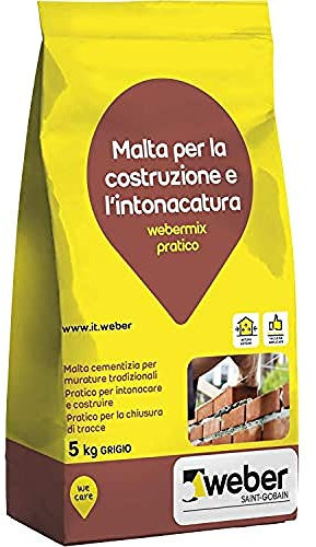 webermix pratico Malta pratica di cemento pronta all'uso, grigia, 5 kg
