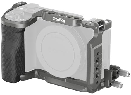 SMALLRIG ZV-E10 II HawkLock Schnellwechselkäfig-Kit für Sony ZV-E10 II mit Kabelklemme für HDMI, integrierter ergonomisch geformter Silikongriff, Schnellwechselplatte für Arca, QD-Buchse – 4949