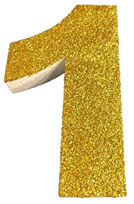 DecoPorex - PURINA Zahlen aus Polystyrol 20 cm hoch, 3 cm dick für Jahrestage, Geburtstage und Feiern und Veranstaltungen. (1, Gold)