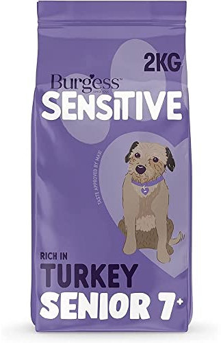 Burgess Sensitive Dry Senior Dog Food 7+ Rich in Turkey, 2 kg