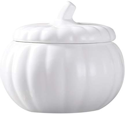 Lurrose Japanese Style Ceramic Soup Bowl with Lid 4.5 Inch Covered Stew Bowl Microwave Safe Oven Use Food Container for Home Dining and Party Serving